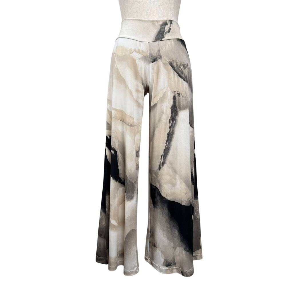Clara Sun Woo Abstract Wide Leg Cropped Pants Made in USA Y2K Culotte Sz XS